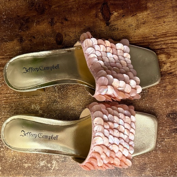 Jeffrey Campbell Women's Slide Sandals Gold and Pink Size 8 - Picture 9 of 11